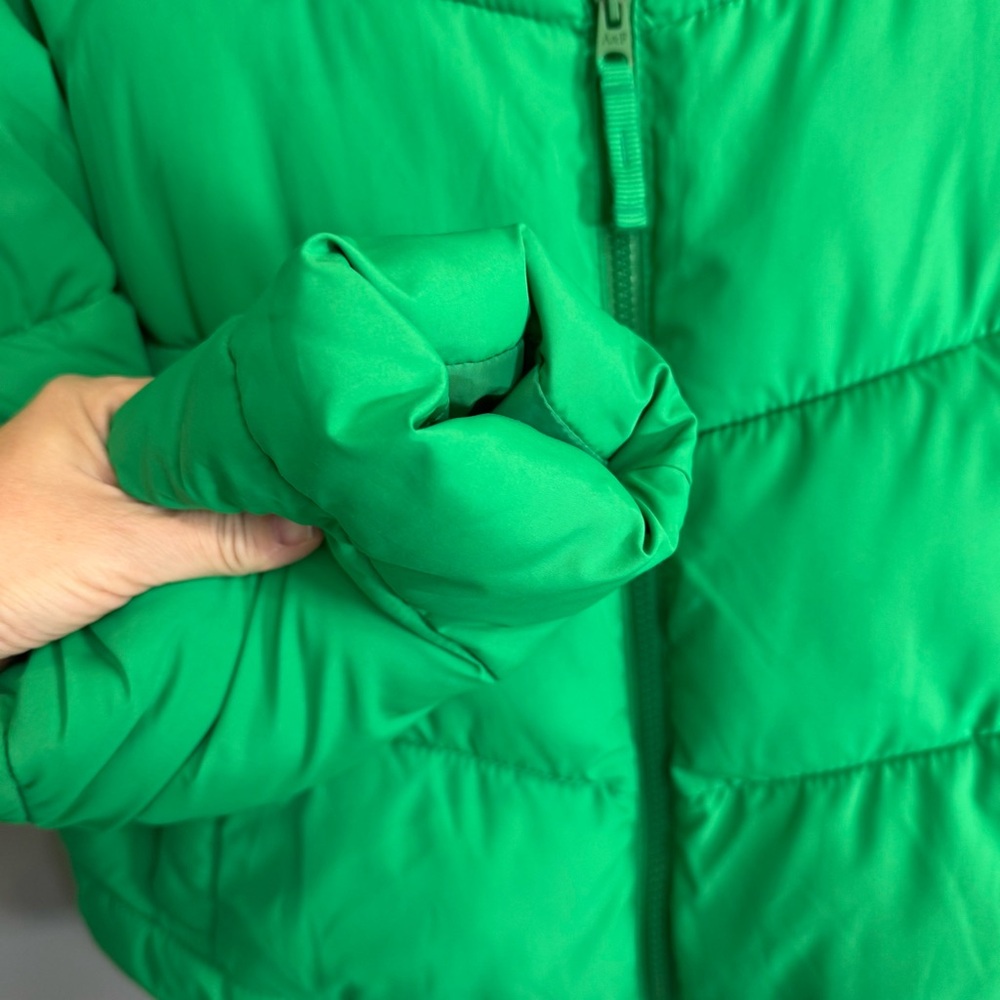 Abercrombie & Fitch Green‎ Cropped Puffer Jacket Zip Quilted Medium - Picture 6 of 13